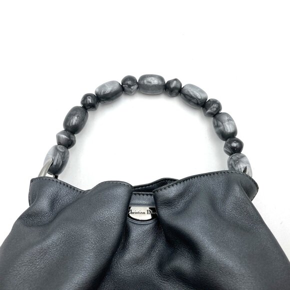 DIOR Gray Pearl Leather Bag - Picture 5 of 9